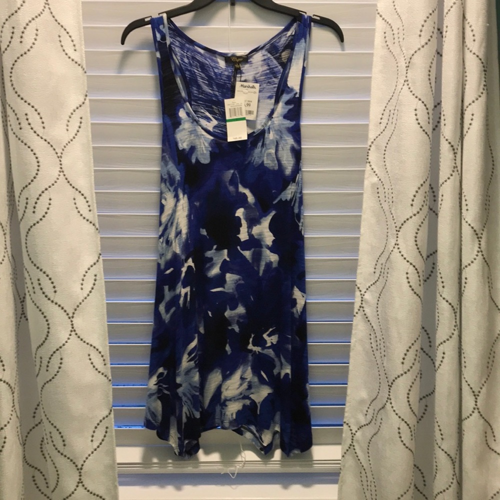 Blue print tank top